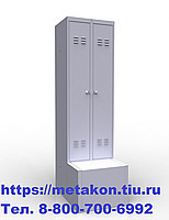 Металлические шкафы для раздевалок и одежды шр-22L600 Т с тумбой в Новосибирске - novosibirsk.metakonrt.ru | фото